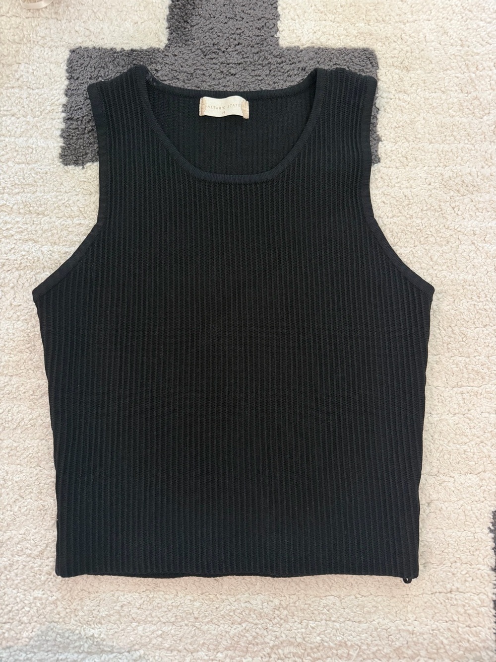 Altar'd State Black Ribbed Tank Top